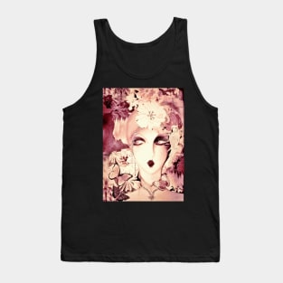 dusky pink art deco collage poster print face Tank Top